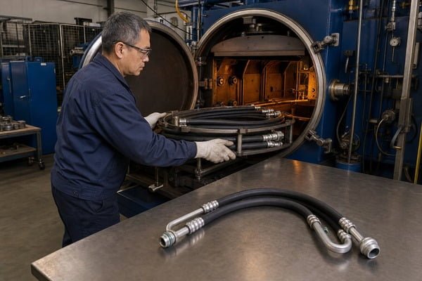AC hose extrusion and vulcanization production line